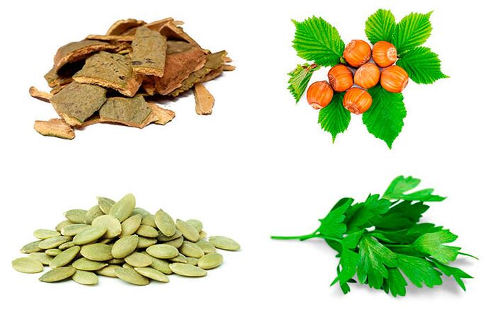 对抗前列腺炎的民间疗法 - 白杨树皮、南瓜子、欧芹和榛子